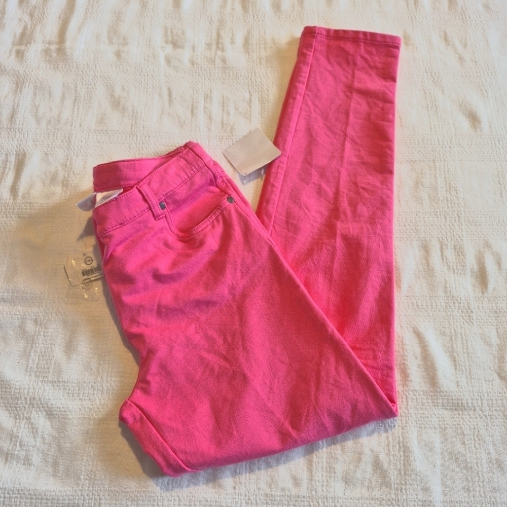 Hanna Andersson girls size 160 or 14/16 pink ponte pant adjustable waist NWT